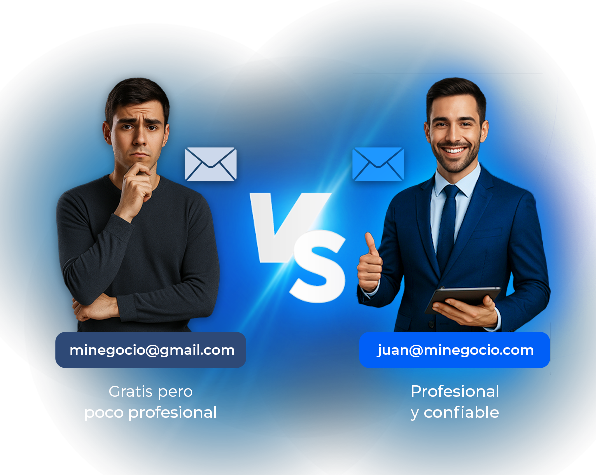 Crea correos serios <br> con @tudominio.com